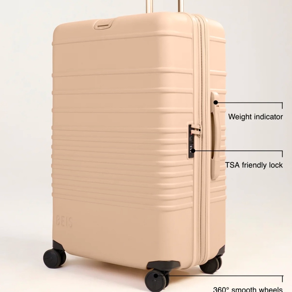 BÉIS The Large Check-In Roller in Beige